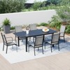EROMMY 7 Piece Patio Expandable Table Dining Set, Outdoor Dining Table And Chairs Set For 4 To 8, 6 Textilene Chairs, 1 Iron Expandable Dining Table - 4 of 4