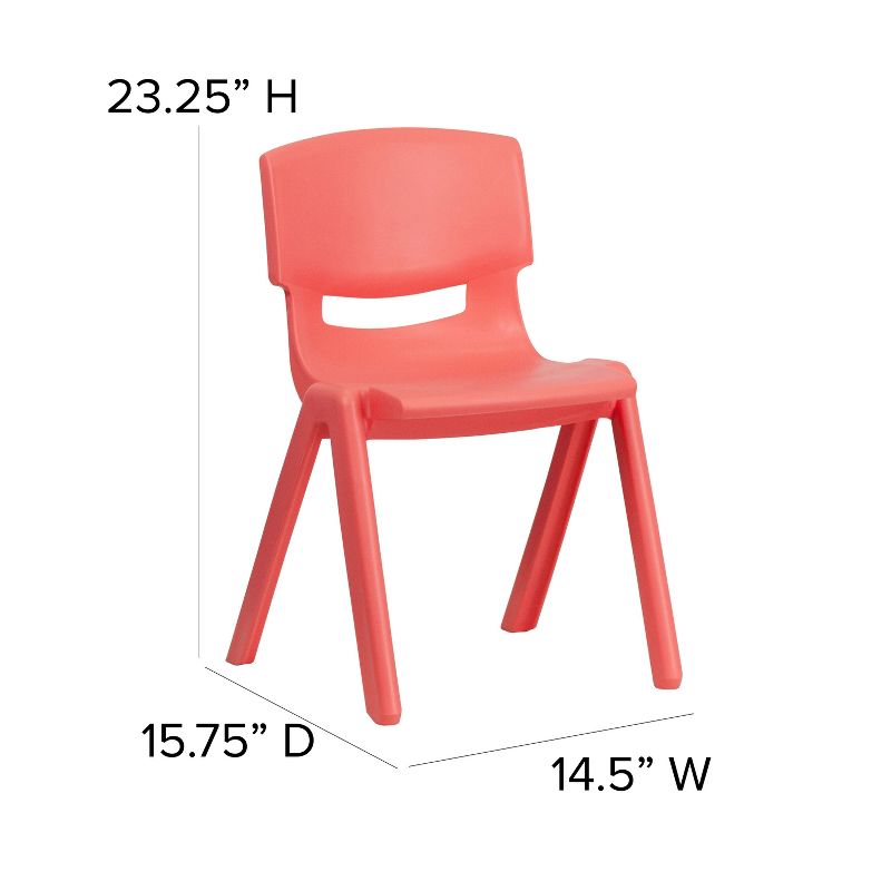 Flash Furniture 2 Pack Plastic Stackable School Chair with 13.25" Seat Height, 4 of 11