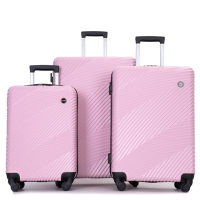 SEVOBAL Luggage 3 Piece Set with Ergonomic Pull Rod and Spacious Interior for Travel Convenience, Pink, 20.28"*12.2"*30.12"