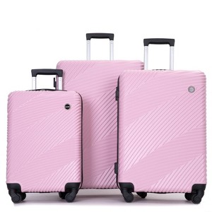SEVOBAL Luggage 3 Piece Set with Ergonomic Pull Rod and Spacious Interior for Travel Convenience, Pink, 20.28"*12.2"*30.12" - 1 of 4