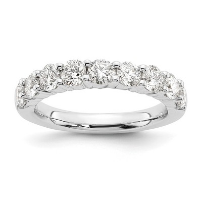 Black Bow Jewelry 14K White Gold 1.0 or 1.6 Ctw Lab Created Diamond 9-Stone Tapered Band