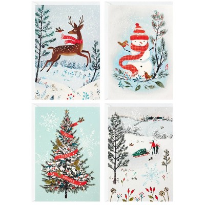 40ct Hallmark Woodsy Assortment Holiday Greeting Cards