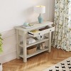 Retro Console Table With Drawer, Sofa Table With Two Sturdy Shelves, 36 Inch Long Console Table Wood, Console Table Contemporary-Cuddlewood - 3 of 4