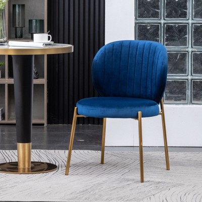 White Round MDF Dining Table with Green Velvet Chairs, 5-Piece Set
