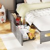Aheaplus Upholstered Bed Frame with Storage Headboard, Charging Station, LED Light - 3 of 4