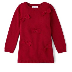 The Children's Place Baby Girls Long Sleeve Bow Sweater Dress - 1 of 3