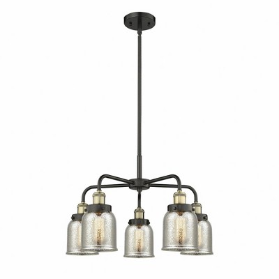 Bell - 5 Light Stem Hung Chandelier In Art Deco Style-14.75 Inches Tall and 23 Inches Wide