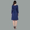 24seven Comfort Apparel Womens Long Sleeve Midi Length Fit N Flare Pocket Dress - 2 of 4