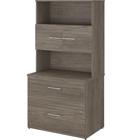 Bush Business Furniture 2 Drawer Lateral File Cabinet Locking Letter Legal Modern Hickory Of5007mhsu Target