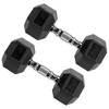 Signature Fitness Hex Dumbbells Non-Slip Free Weights Full Body Strength Training Home Gym Workout Equipment Set of 5, 10, 15, 20, and 25 lbs, Black - 4 of 4