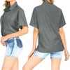 LA LEELA Women's Summer Casual Hawaiian Blouse Shirt Blouses Short Sleeve Button Down Dress Tops Tee Shirts Dresses for Women - 3 of 4
