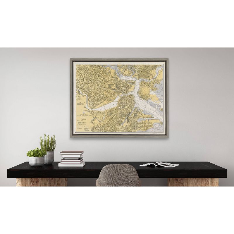 18&#34; x 24&#34; Sylvie Boston Harbor Map Framed Wall Canvas by Corinna Buchholz Gray - Kate &#38; Laurel All Things Decor, 6 of 8