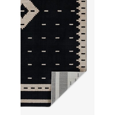 Noho Black and Ivory Rectangular Synthetic Area Rug
