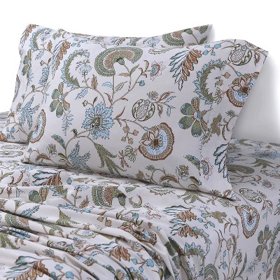 Ingrid Ivory Floral Organic Cotton Twin Sheet Set