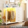 Besiost Dresser for Bedroom with Clothes Rack & Shelves, 5 Drawers Dresser with Charging Station - 4 of 4