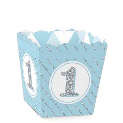 Big Dot of Happiness 1st Birthday Boy - Fun to be One - Party Mini Favor Boxes - First Birthday Party Treat Candy Boxes - Set of 12