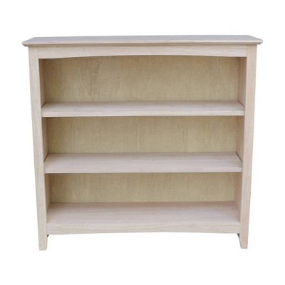 Adjustable Solid Wood Brown Shaker Bookcase, 45" Length