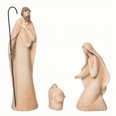 Transpac Resin Gray Christmas Neutral Nativity Set of 3