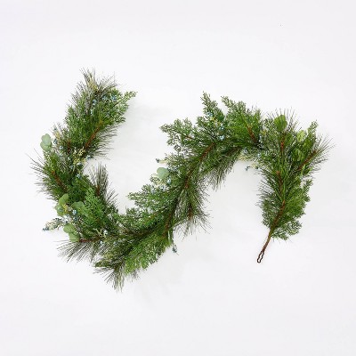 Long Needle Pine with Artificial Juniper Garland - Threshold™ designed with Studio McGee