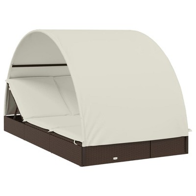 vidaXL Patio Sunbed in Brown