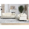 2 Piece Chesterfield Velvet Tufted Sofa and Loveseat Set,5-Seater Couch with Rolled Arms & Nailhead Trim for Living Room - 2 of 4