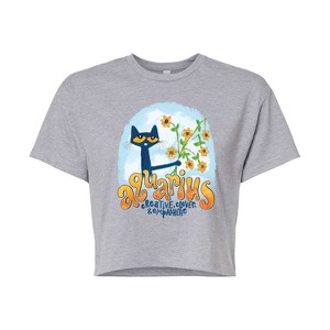 Women's - Pete the Cat - Aquarius Cropped Graphic T-Shirt - 1 of 4