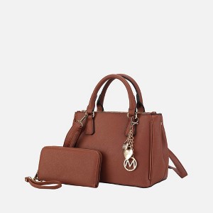 MKF Collection Ruth Women’s Satchel Bag with Wallet by Mia K - Cognac - 1 of 4