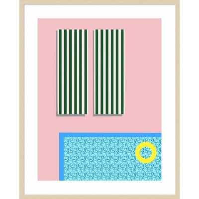 Regina Moore Poolside Fun II 33"x41" Svelte Natural Framed Poster Print