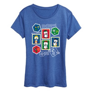 Women's - Peanuts - Christmas Stamps Short Sleeve Graphic T-Shirt - 1 of 4