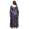 24seven Comfort Apparel Long Sleeve Empire Waist Maxi Dress in Grey Print - 3 of 3