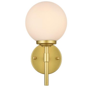 Elegant Lighting Ansley 1 light Brass and frosted white Bath Sconce