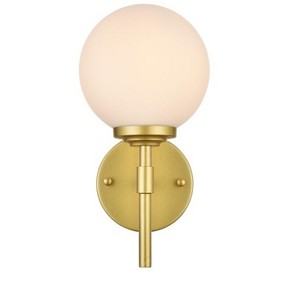 Elegant Lighting Ansley 1 light Brass and frosted white Bath Sconce - 1 of 4