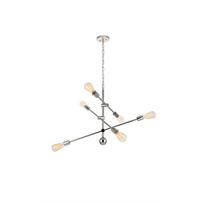 Axel Polished Nickel 6-Light Adjustable Modern Pendant