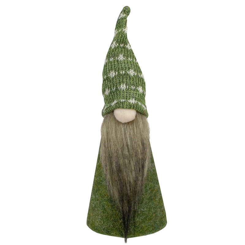 Northlight 9" Green and White Cone Gnome Christmas Tabletop Decor, 1 of 5