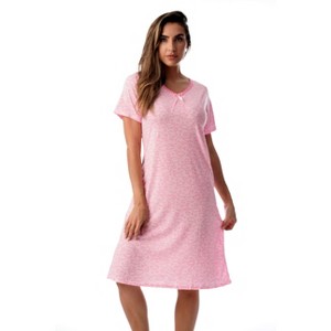 Just Love Womens Short Sleeve Nightgown  - Sleep Dress with Bow - 1 of 3