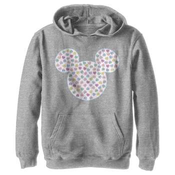 Boy's Mickey & Friends Candy Hearts Filled Logo Pull Over Hoodie