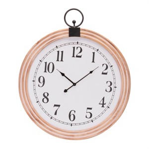 Round Wooden Wall Clock 24"D - 1 of 1