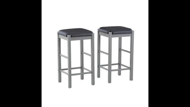 Set of 2 Lancer Backless Faux Leather Counter Height Barstools - Linon, 2 of 18, play video