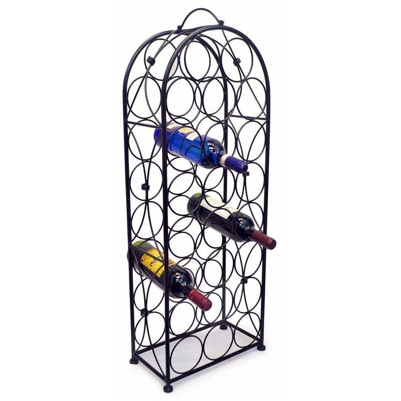 Sorbus 23-Bottle Bordeaux Chateau Wine Rack - Elegant Storage, Timeless Style, Optimal Freshness for Your Wine Collection (Black), 5 of 8