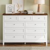 Grungis Wood Rustic Drawer Storage Cabinet,Modern Horizontal Storage Organizer with 9 Drawers and Silver Handle for Bedroom Living Room - 2 of 4