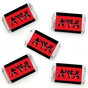 Big Dot of Happiness Karate Master - Mini Candy Bar Wrapper Stickers - Martial Arts Birthday Party Small Favors - 40 Count - 1 of 4