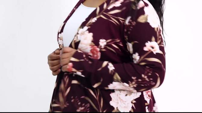 Agnes Orinda Women's Plus Size Leopard Spots Asymmetric Open Front Fashion Cardigans, 2 of 9, play video