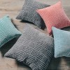 Staggered Striped Chenille Woven Jacquard Square Throw Pillow - freshmint - 4 of 4