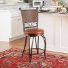 24" Jacob Faux Leather Copper Stamped Swivel Seat Counter Height Barstool - Powell Company - 2 of 4