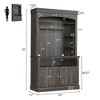 Coffee Bar Cabinet with LED Lights 72" Tall Buffet Cabinet with Storage  Kitchen Sideboard Coffee Hutch with Microwave Stand/Wine Rack/Glass Shelf - 2 of 4