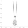 Black Bow Jewelry Diamond Leaf Teardrop Necklace in Rhodium Plated Silver, 18-20 Inch - 2 of 4