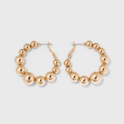 Ball Hoop Earrings - A New Day™ Gold