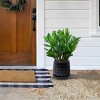 Syemin Planters Set of 2 Ceramic Flowerpot, Indoor and Outdoor Modern Decorative Round Planter for Patio, Garden, Black, 7.87"*7.87"*7.09" - 2 of 4