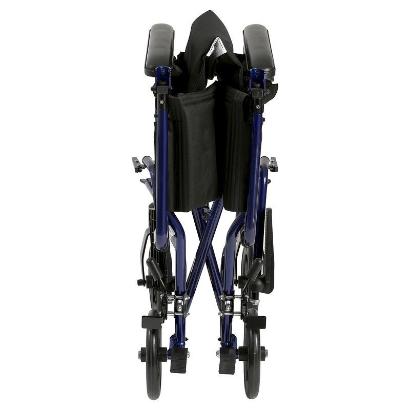 Drive Medical Lightweight Transport Wheelchair, 17" Seat, Blue, 4 of 8
