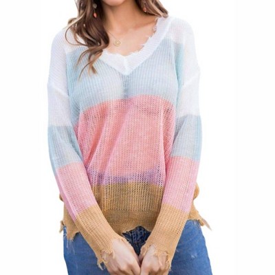 Women's Frayed Light Weight Sweater - Mainstrip